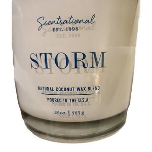 Scentsational Candle Natural Coconut Wax Blend 26 oz STORM 3 Wick USA